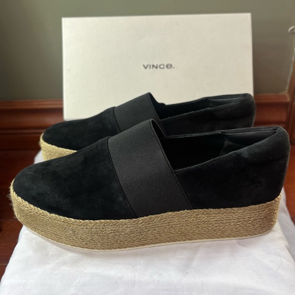 Vince Black Suede Warren Sneakers. - Picture 2 of 3